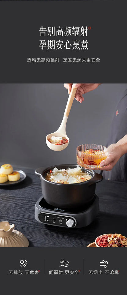 Midea Induction Cooker with Infrared Radiation Heating Low Radiation Household Hot Pot Stove for Tea Cooking 800W Power 220V