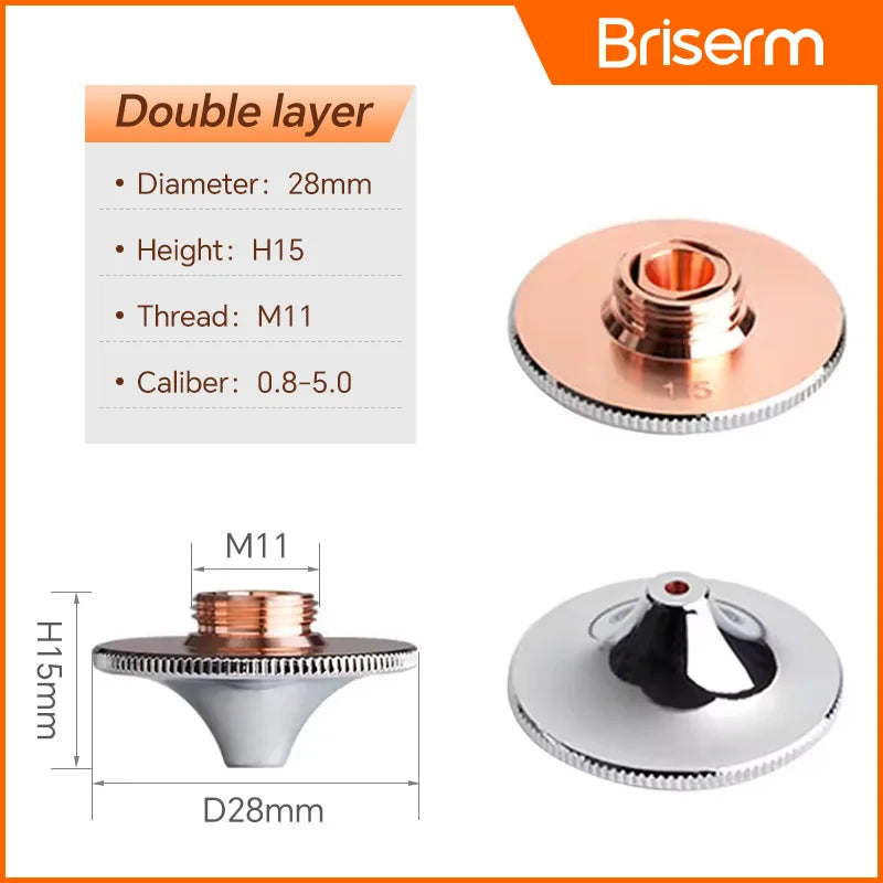 Fiber Laser Nozzle D28 D32 H15 M11 M14 Caliber 0.8-6.0 Laser Cutting Nozzle for Raytools Precitec Boci Laser Cutting Machine
