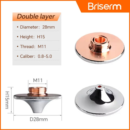 Fiber Laser Nozzle D28 D32 H15 M11 M14 Caliber 0.8-6.0 Laser Cutting Nozzle for Raytools Precitec Boci Laser Cutting Machine