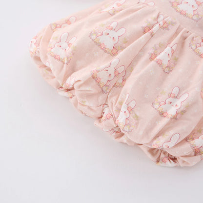 Infant carrycot pants set - Korean style - Girls' baby dress with sweet and stylish design - Cute rabbit print - Two-piece set