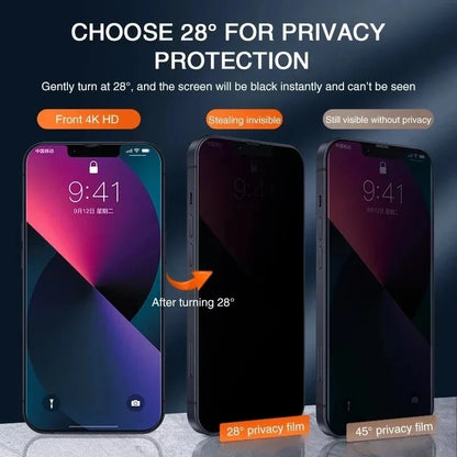 8IN1 4Pcs Anti-Spy Tempered Glass Screen Protector + 4Pcs HD Camera Lens For iPhone 11 12 13 14 15 16 Pro Max 16 Plus 16e Film by PDG ibma