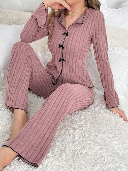 Women's Two-piece Pajamas Autumn And Winter Home Warm Casual, Fashionable And Wearable Home Clothes Set For Women