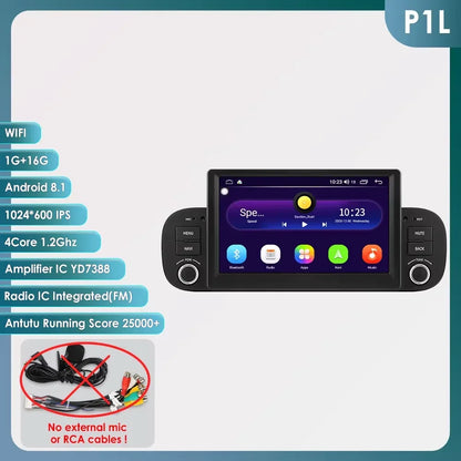 Hizpo 2Din 7inch Android14 Car Radio for Fiat Panda 2013 - 2020 GPS Navigation 4G BT Carplay RDS DSP SWC UI7862 Multimedia