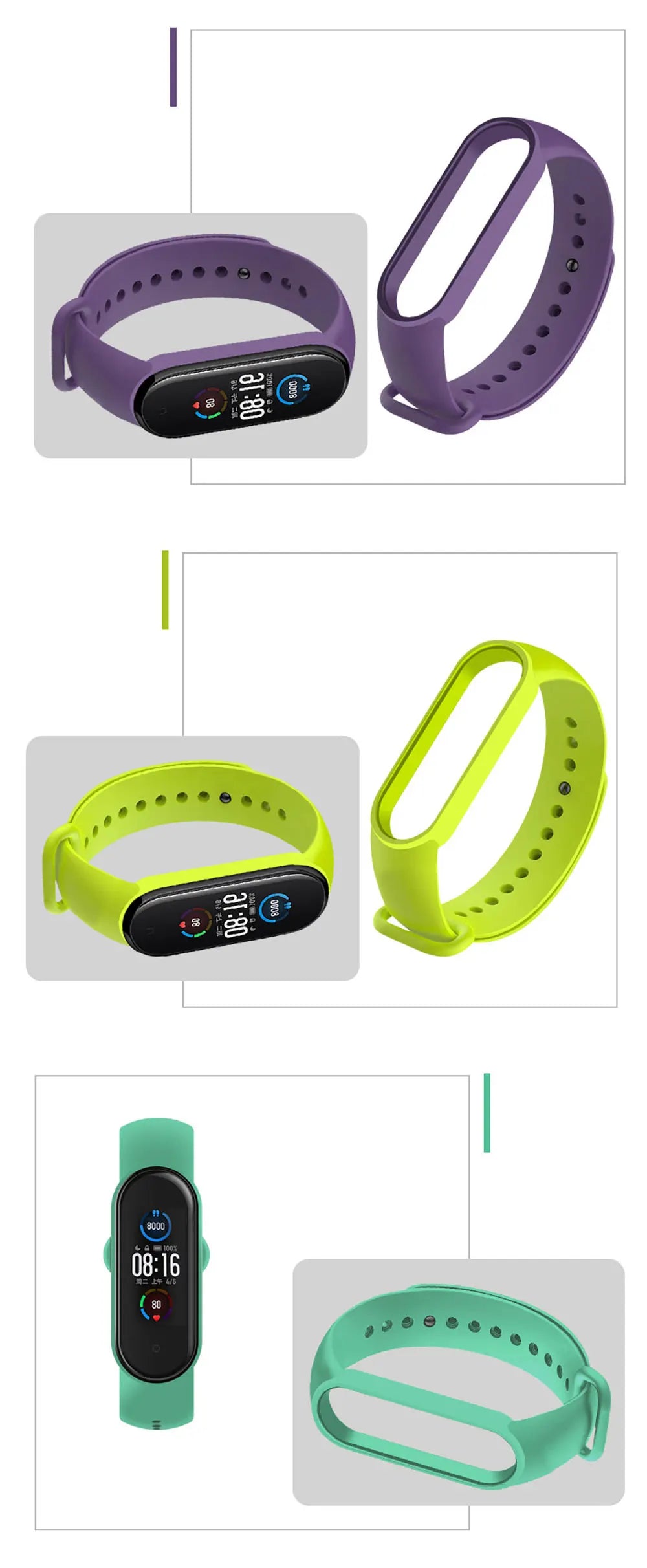 NEW 2022 Watch Strap for Xiaomi Mi Band 7 Wristband Silicone Bracelet Wrist Straps MiBand band7 Smartwatch Accessories