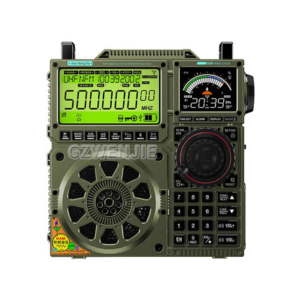 HRD-C919 AIR FM MW SW Shortwave VHF UHF WB Multi-band Radio Portable Aviation Band Radio Receiver 5000ma Battery