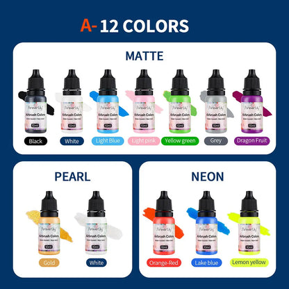 12pcs Nail Polish Paint Airbrush Nail Ink Use For Airbrush Spray Gun Color Painting Stencil Making Hollow Pattern Nail Art Tools
