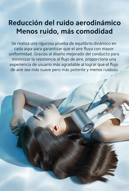 Official｜Xiaomi Water Ionic Hair Dryer H500｜Terapia de iones de agua doble｜Flujo de aire ultraalto de 20 m/s｜Cuerpo de metal"