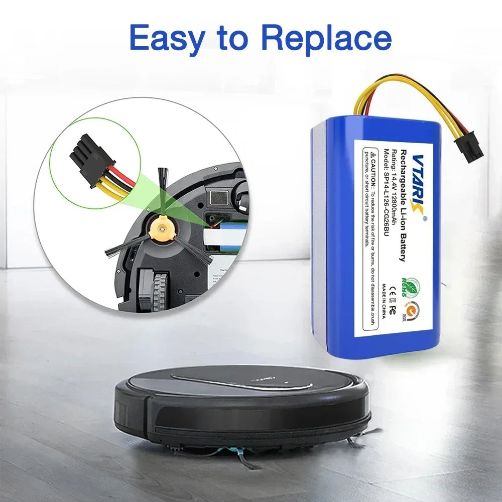 4S1P,18650 14.4V 6800mAh Li-lon battery for Cecotec Conga 1290 1390 1490 1590 vacuum cleaner Genio deluxe 370 gutrend echo 520