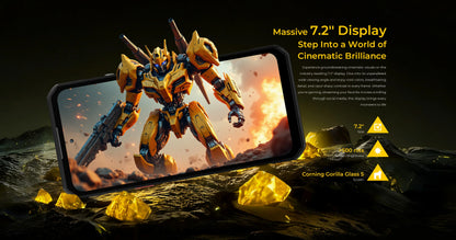 OUKITEL WP60 10000mAh Rugged Phone 7.2” HD+ Display 48GB(16+32) +512GB MTK 7025 Smartphone Android 15, 108MP Camera, NFC, 120Hz