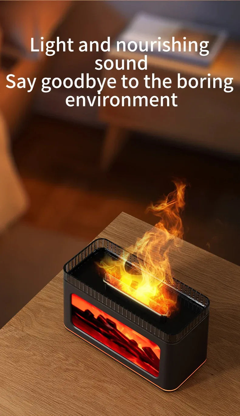 Mini Fireplace Aroma Diffuser & Air Humidifier: 7-Color Light Effects, for Christmas New Year| Essential Oil Diffuser