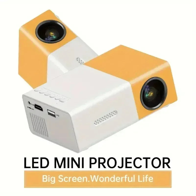 Portable Mini Projector with Full HD 1080P Support -Includes Remote Control, USB-Powered, Ideal for Smartphones, and USB Devices