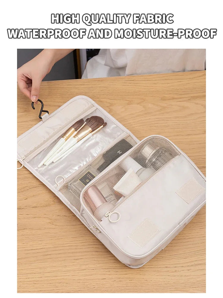 Handheld large capacity dry wet separation waterproof storage bag, wash bag travel convenient multifunctional hanging makeup bag