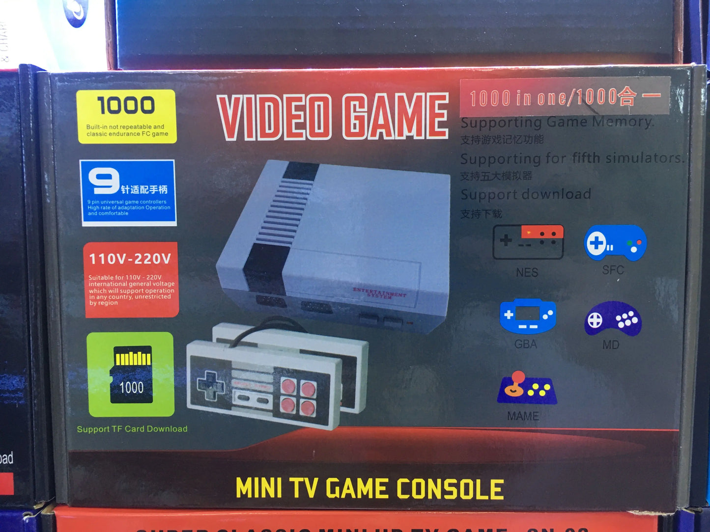 Hot 5 simulators 1000 Classic Games Player Retro Video Game Console Support game card  download For nes Game Controller HD Out