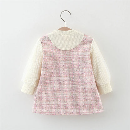 Baby Girl Dress Spring And Autumn Bow Cotton Long Sleeved Girl Dress Cute Christmas Style Baby Dress