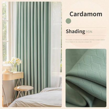 French Cream Style Bay Window Drape Bedroom Thick Full Blackout Curtain Hotel Soundproof Drapes Large Area Living Room Curtains