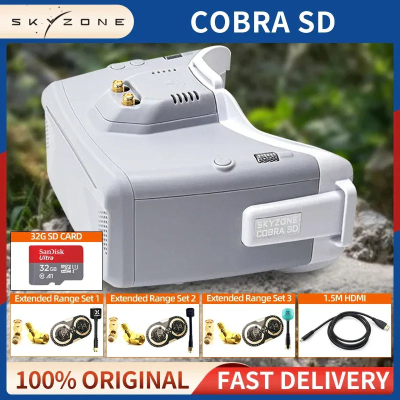 SKYZONE COBRA SD FPV Goggles 5.8G 48CH Diversity Receiver Screen Head Tracker Helmet 4.3inch LCD 800X480 For FPV RC Drone