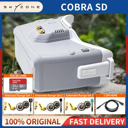 SKYZONE COBRA SD FPV Goggles 5.8G 48CH Diversity Receiver Screen Head Tracker Helmet 4.3inch LCD 800X480 For FPV RC Drone