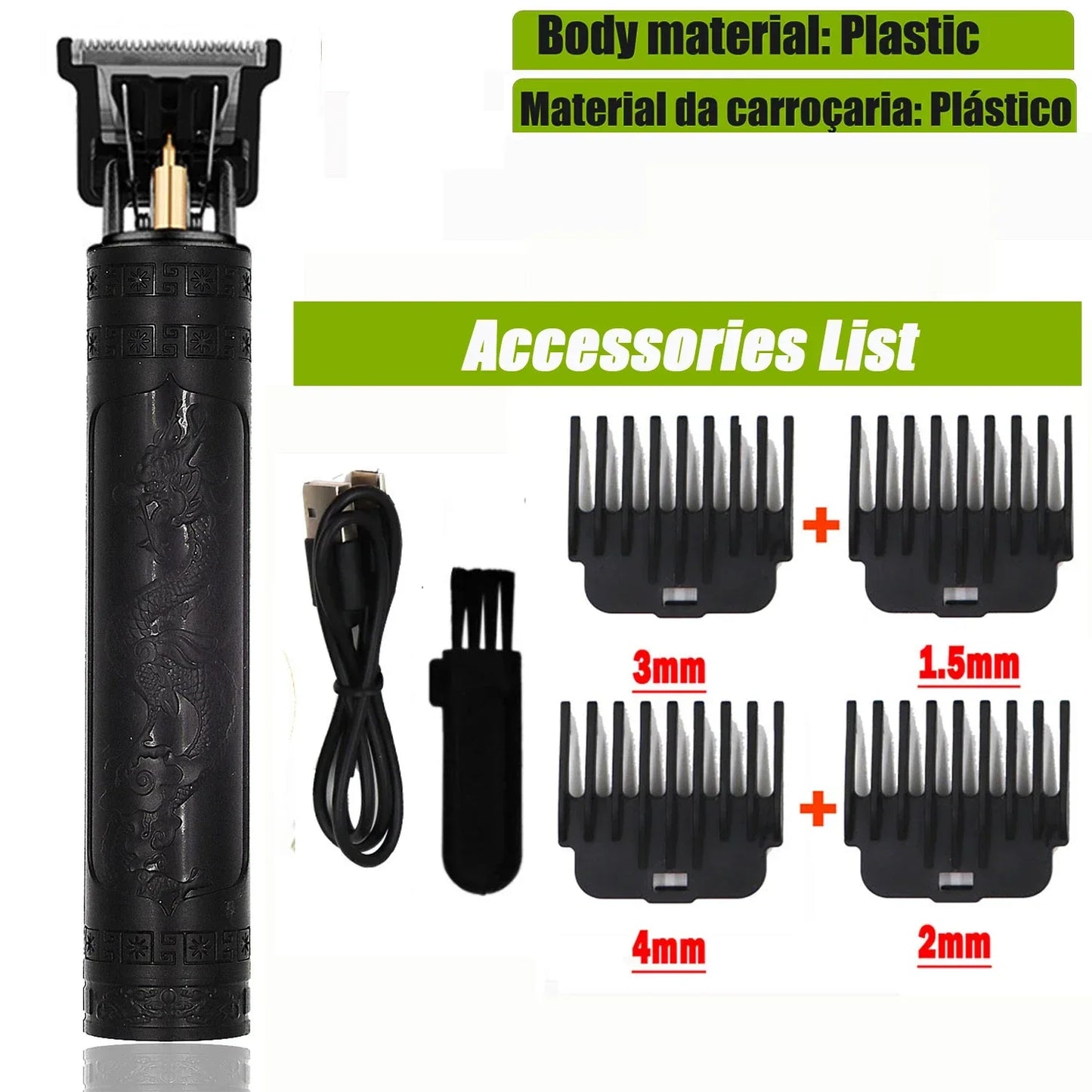 OHS T9 Vintage Electric Hairdresser Oil Shaving Head Pusher Carving Clipper Hair Cutting Machine Precision Trimmer for Men Care