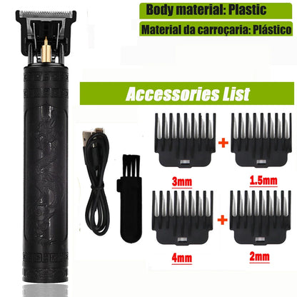 OHS T9 Vintage Electric Hairdresser Oil Shaving Head Pusher Carving Clipper Hair Cutting Machine Precision Trimmer for Men Care