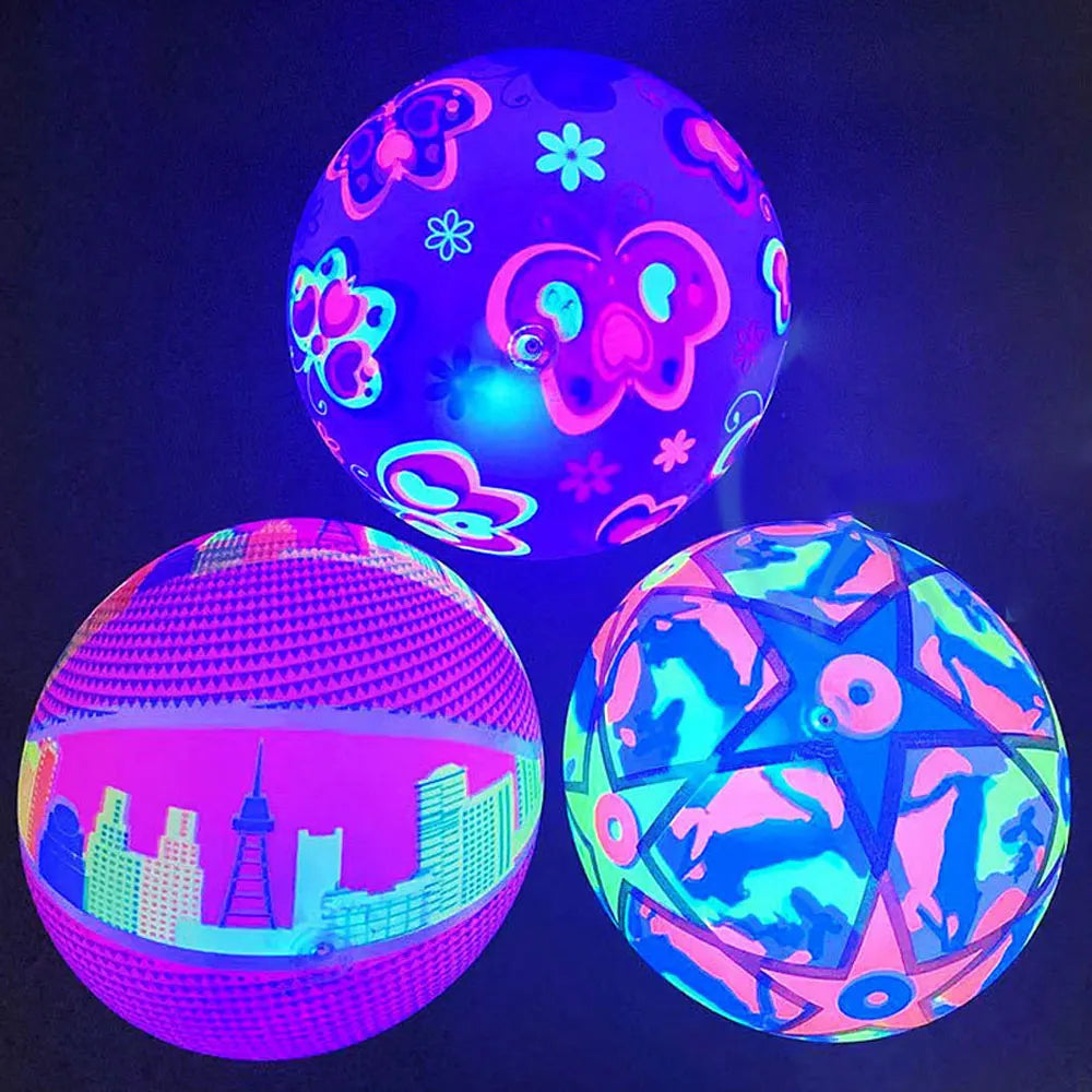 Luminous Ball Flashing Sport Fitness Portable Inflatable Throwing Bouncy Ball Rubber Parent-child Outdoor Interactive Games Toys