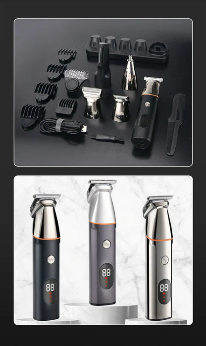 XIAOMI Youpin 5 in 1 Hair Trimmer Machine LCD Display Clippers Barber Professional Hair Cutting Machines Men's Electric Shaver