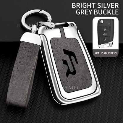 Suitable for Seat Ateca Leon FR 2 Ibiza Zinc Alloy Car Key Cover High-end Leather Car Key Case Auto Accessories