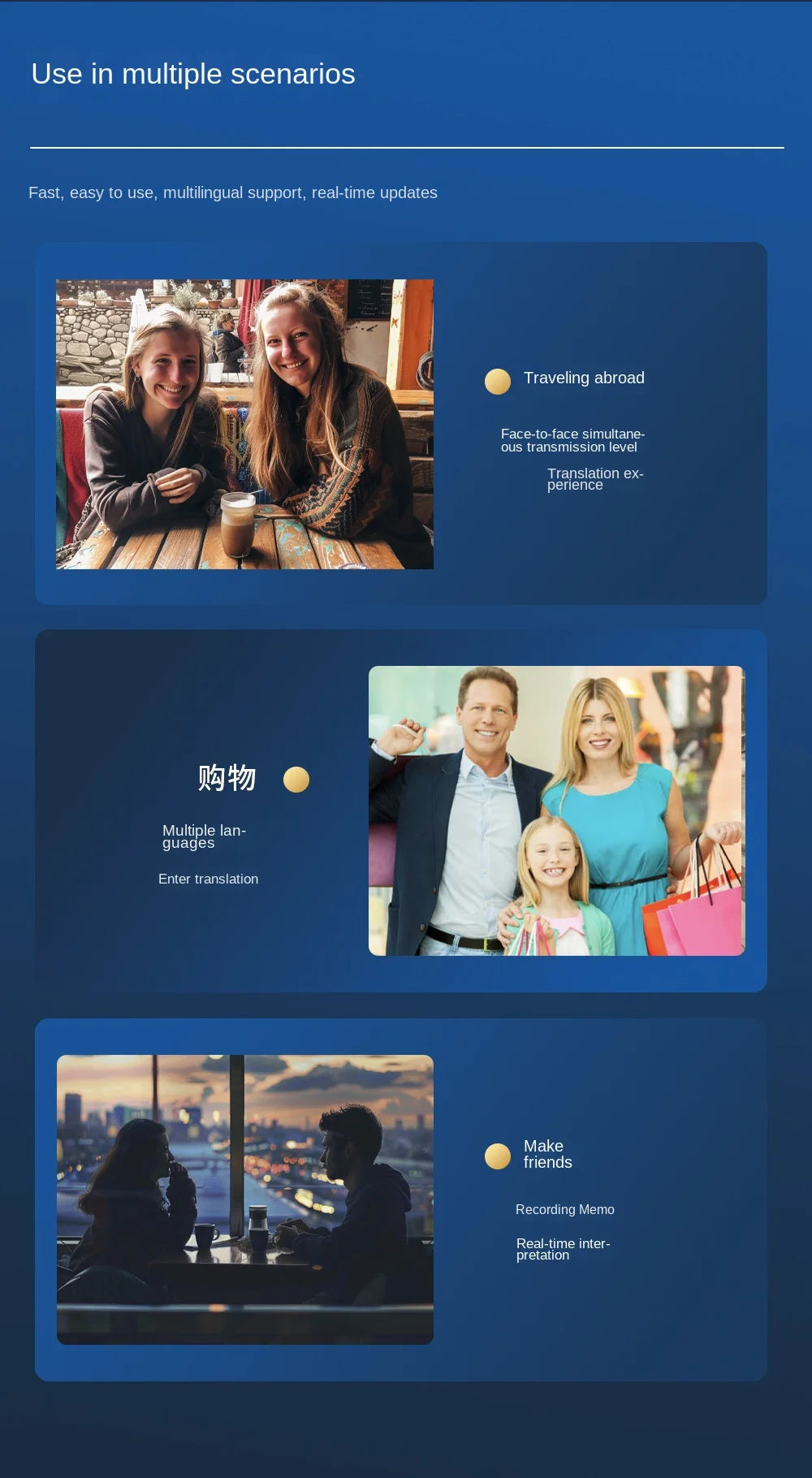 AI 4G Intelligent Translators 150 Language with Real-time Online Offline Translation Capabilities Including Photo Translation