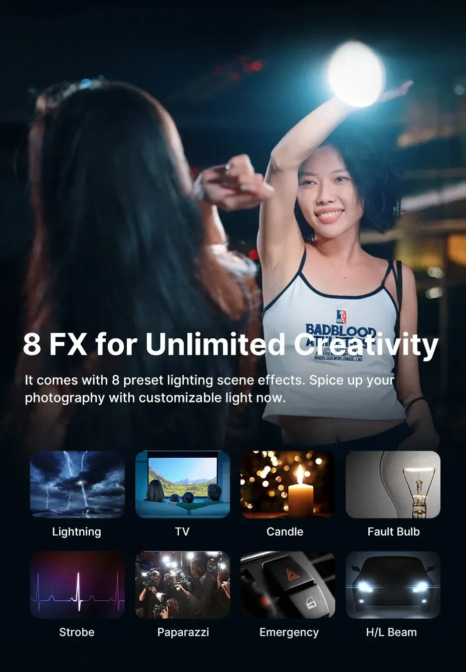 Ulanzi L023 40W Pro Portable LED Video Light Bi-Color COB Photographic Studio Light 2500K-6500K 3400mAh for Video Live-streaming