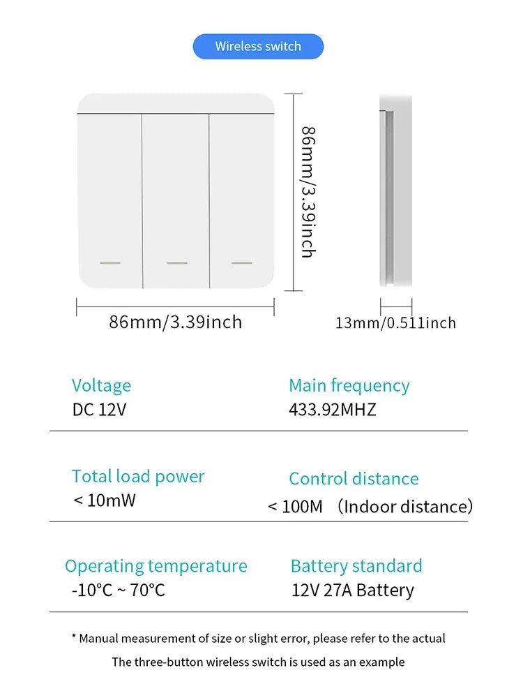 Tuya WIFI Switch 433MHz Smart Home Automation Relay Module 1/2/3 Gang Wireless Wall Switch Home Control Works with Alexa Google