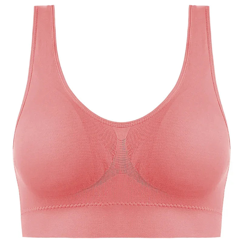 Active Women Bras Sports Plus Size Ladies Yoga Top Underwear Padded Fitness Running Vest Wire Free Brassiere S-4XL