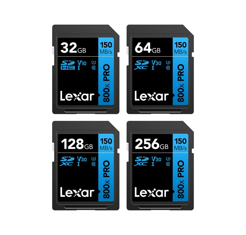 Lexar SD Card 800x Pro Read 150MB/s SDXC Flash Card 64GB 128GB 256GB V30 UHS-I SDHC 32GB Memory Card Storage Card For Camera