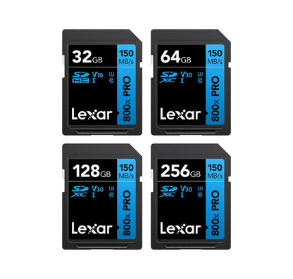 Lexar SD Card 800x Pro Read 150MB/s SDXC Flash Card 64GB 128GB 256GB V30 UHS-I SDHC 32GB Memory Card Storage Card For Camera