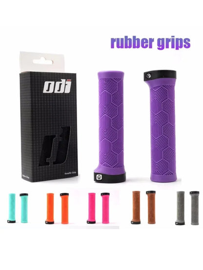 ODI Rubber Bicycle Grips 22mm Set Ergonomic MTB Handlebar Grips for Dirt Pit BMX And Mountain Bike in Purple Brown Pink Black