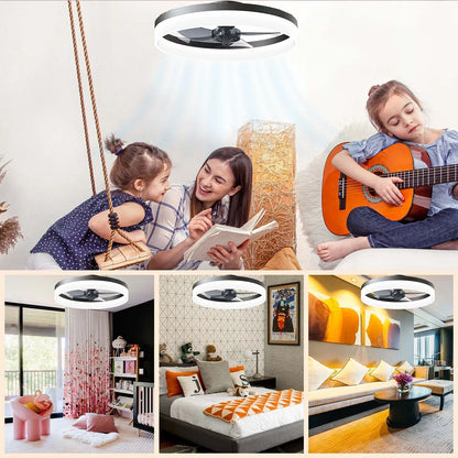Modern Smart Fan With Lights Winter Infinitely Dimmable Summer Reversible Dual Modes For Living room Bedroom Kitchen