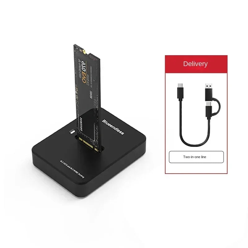 HDD Docking Station M.2 Caddy Box Base Adapter SATA/NVMe SSD Dual Protocol Solid State Mobile Hard Disk Enclosure USB C