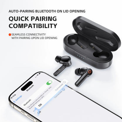 QERE E20 Wireless Headphones, TWS Bluetooth 5.3,HD Microphone,HIFI Earphones,13mm Driver,68Ms Low Latency,4 Mics, ENC Call, New