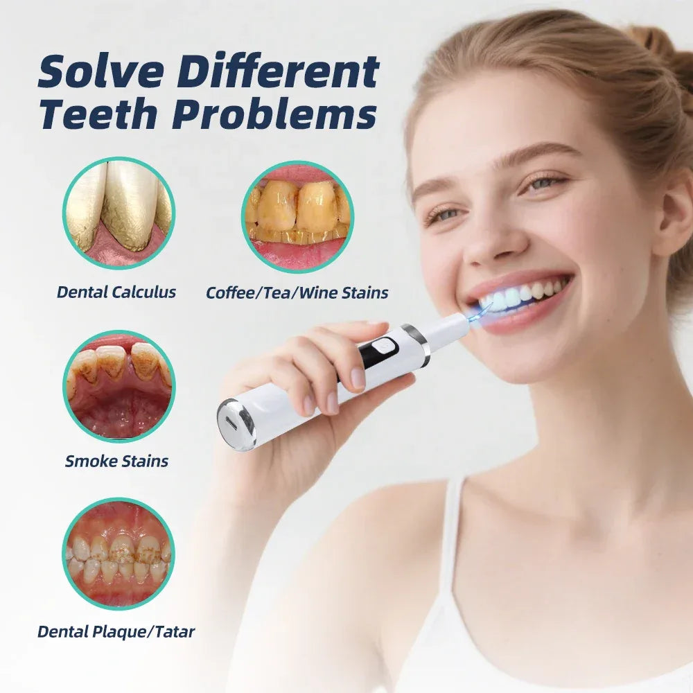 Ultrasonic Dental Scaler Tartar Remover 5 modes with LED Light Household Teeth Cleaning Tools Dental Cleaner Oral Care