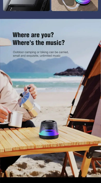 Mini Portable Speaker Magnetic Bluetooth Speaker RGB Magnetic Phone Holder Ring Wireless Sound Box Bluetooth Speaker Tower