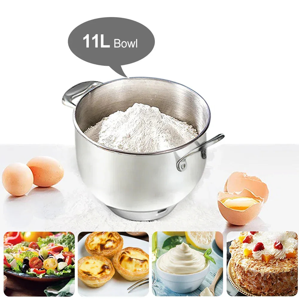 Kitchen 11 Liters Big Capacity Food Mixer 2000w Electric Food Stand Dough Mixer with Stainless Steel Bowl
