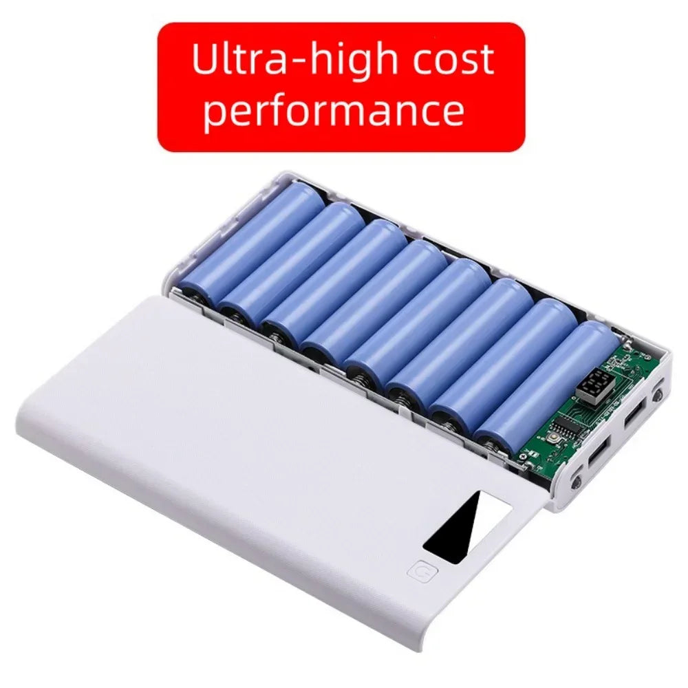 Dual USB Power Bank Battery Box Case 8*18650 LED DIY Shell Case Charging Storage Battery Holder Mobile Phone Charger For Xiaomi