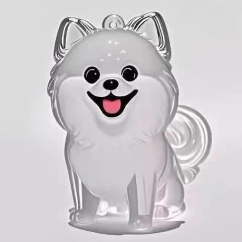 Cute Clear Puppy Hair Memorial DIY Pendant Keychain Decor Keepsake Capsule Pet's Dog Fur Container Pet Lovers Home Display Gifts