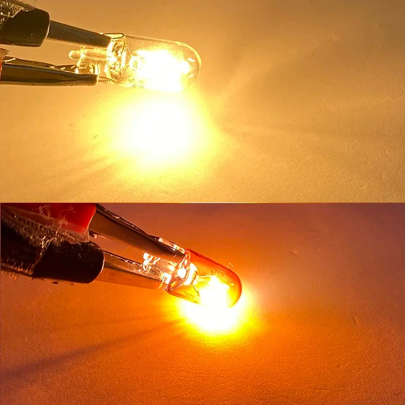 10pcs T5 T10 T13 T15 T20 7440 7443 Car Halogen Lamp Instrument Lights Dashboard Bulb Auto Interior Light Car Styling White Amber