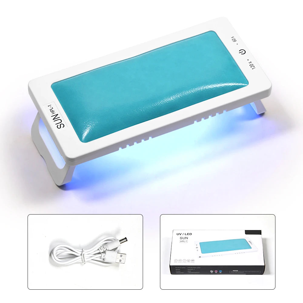LINMANDA UV Led Nail Lamp With Leather Hand Pad Foldable Drying Lamp Home Use Nail Lamp For Drying Polish Varnish With USB Cable
