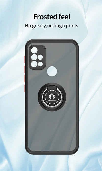 Funda For Motorola G10 G20 G30 Case Shockproof Armor Magnetic Holder Ring Case For Moto G31 G41 G51 G71 Hard PC Matte Back Cover