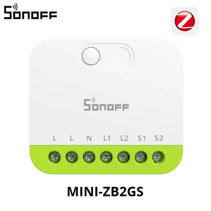 SONOFF MINI DUO 2-Gang Zigbee Smart Switch MINI-ZB2GS Small & Safe Dual-Load Control Supports External Switch Require zigbee hub
