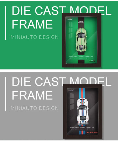 1:32 3D Photo Frame Wall Hanging Paintings Alloy Metal Diecast Model Car Home Trend Toy Decorations Display Valentine's Day Gift