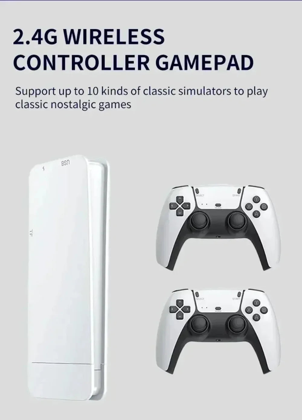 M15 Game Stick Mini TV Handheld Game Console 20000+Retro Game Wireless Gamepads Video Game 64G HD Output Two-player for PS1 Etc