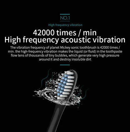 Electric Toothbrush Charging Six Speed Smart Sonic  for Adults and Children with Ultra Fine Soft Bristles Waterproof Portable