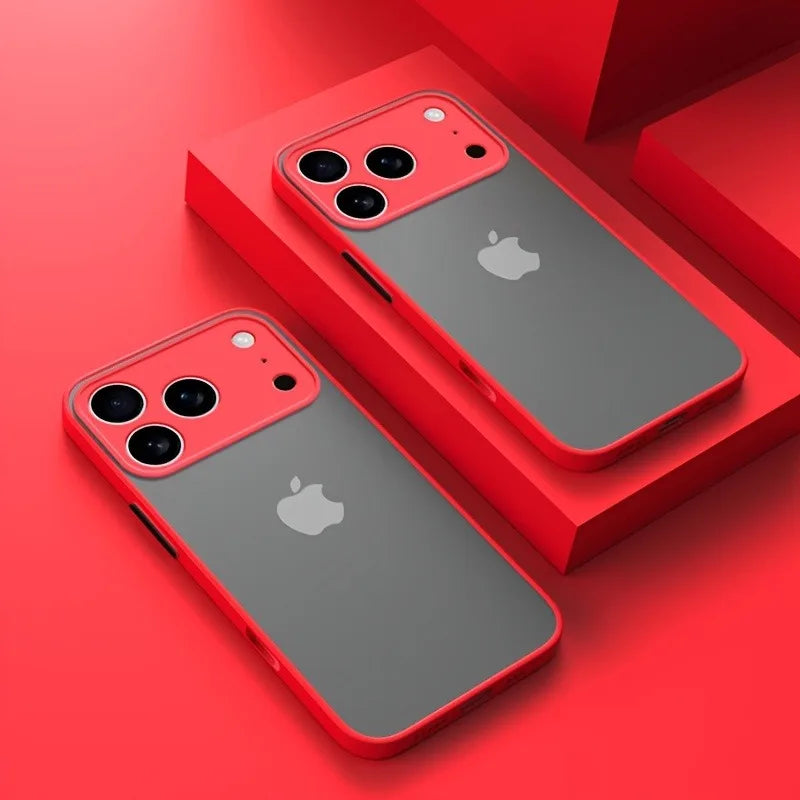 Luxury Translucent Armor Phone Case For iPhone 17 16 15 14 13 Pro Max Shockproof Bumper Cases For iPhone17 Pro Max Matte Cover