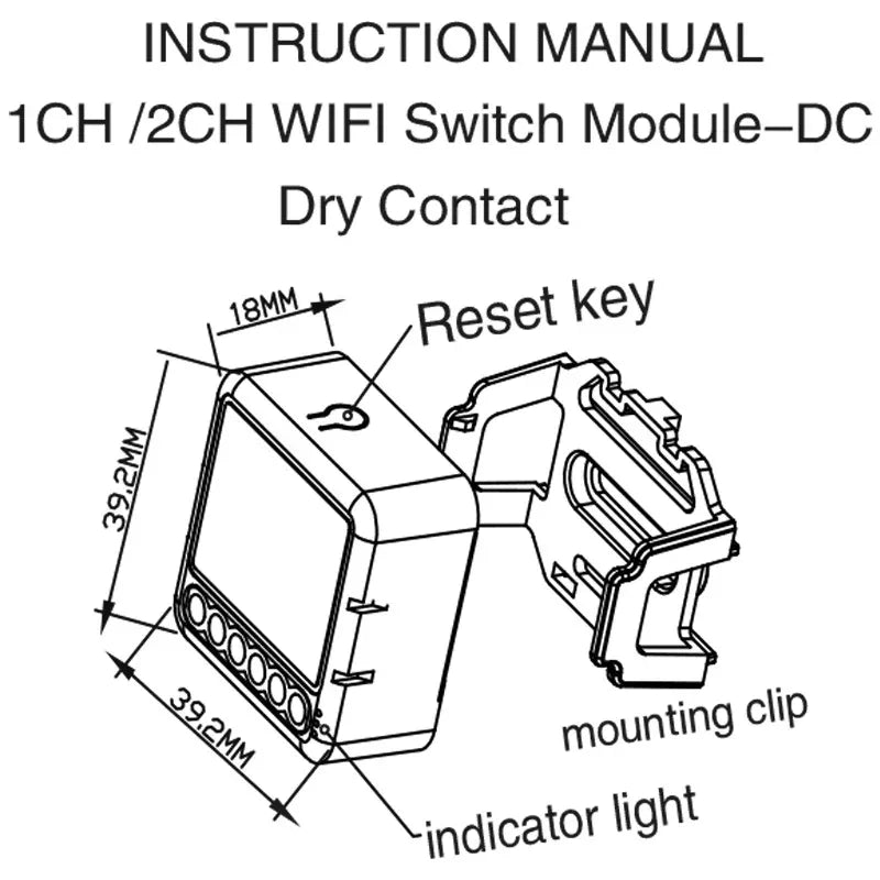 Tuya Smart Dry Contact Switch Module DC5V/12-48V AC110-240V DIY Breaker Relay Compatible with Alexa Google Home